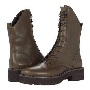 NEW Sam Edelman Boots Lenley Green Lace Up Leather Booties Size 7.5